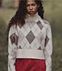 French Connection Koda Knit Argyle Jacquard Turtleneck Long Sleeve Sweater - Image 5