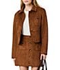 French Connection Laney Suede Collared Long Sleeve Tailored Jacket - Image 1