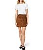 French Connection Laney Suede Patch Pocket Button Front A-Line Mini Skirt - Image 3