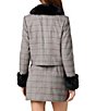 French Connection Leonie Tartan Plaid Faux Fur Collared Long Sleeve Button Front Coordinating Jacket - Image 2