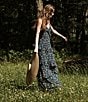 French Connection Marina Silky Chiffon Lucia Fleur Print Ruffle V-Neck Sleeveless Maxi Dress - Image 4