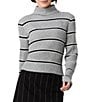 French Connection Mason Knit Varsity Stripe Turtleneck Long Sleeve Top - Image 1