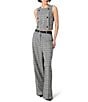 French Connection Matteo Plaid Suiting Round Neck Sleeveless Double Breasted Coordinating Top - Image 3