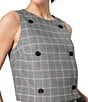 French Connection Matteo Plaid Suiting Round Neck Sleeveless Double Breasted Coordinating Top - Image 4