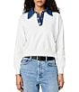 French Connection Maxime Knit Contrast Collared Long Sleeve Sweater - Image 1