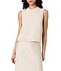 French Connection Mozart Round Neck Sleeveless Pointelle Border Top - Image 1