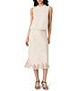 French Connection Mozart Round Neck Sleeveless Pointelle Border Top - Image 3