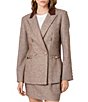 French Connection Naya Herringbone Contrast Notch Lapel Double Breasted Coordinating Blazer - Image 1