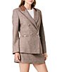 French Connection Naya Herringbone Contrast Notch Lapel Double Breasted Coordinating Blazer - Image 3