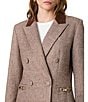 French Connection Naya Herringbone Contrast Notch Lapel Double Breasted Coordinating Blazer - Image 5