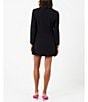Color:Black - Image 2 - Notch Collar Long Sleeve Whisper Blazer Dress