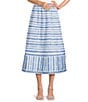 French Connection Printed Structured Taffeta A-Line Coordinating Midi Skirt - Image 1