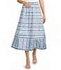 French Connection Printed Structured Taffeta A-Line Coordinating Midi Skirt - Image 1