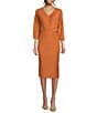 Color:Honey Bronze - Image 1 - Regi Pleated V-Neck Long Sleeve Cut-Out Dress