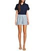 Color:Cashmere Blue - Image 3 - Rhodes Cotton Floral Embroidered High Rise Shorts