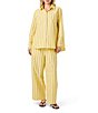 French Connection Rhodes Poplin Nico Stripe Point Collar Long Sleeve Button Front Shirt - Image 3