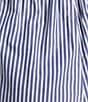 Color:Linen White Marine - Image 4 - Rhodes Stripe Print Mid Rise Poplin Shorts