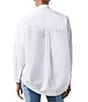 Color:Linen White - Image 2 - Rhodes Textured Long Sleeve Collared Popover Top