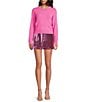 French Connection Sadie Stretch Sequin Micro Mini Skirt, Color:Taffy Pink - Image 3
