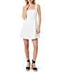 French Connection Sateen Square Neck Sleeveless Front Flare A-Line Mini Dress - Image 1