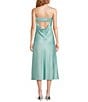 French Connection Satin Strapless Fit & Flare Midi Dress, Color:Pastel Turquoise - Image 2