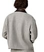 French Connection Speckled Herringbone Suiting Collared Long Sleeve Cropped Jacket - Image 2