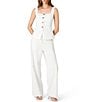 French Connection Square Neck Sleeveless Button Front Coordinating Twill Top - Image 3
