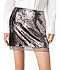 French Connection Stretch Sequin Organza Peek-A-Boo A-Line Mini Skirt - Image 4