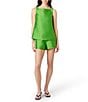 French Connection Structured Taffeta High Square Neck Sleeveless Coordinating A-Line Top - Image 3