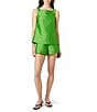 French Connection Structured Taffeta Mid-Rise Relaxed Fit Coordinating Shorts - Image 3