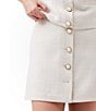 French Connection Structured Tweed Novelty Button Mini Skirt, Color:Classic Cream - Image 4