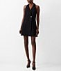 Color:Blackout - Image 1 - Whisper Halter V Neck Sleeveless Blazer Dress