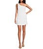 Color:Summer White - Image 1 - Whisper One Shoulder Sleeveless Sarong Tie Dress