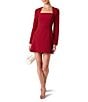 French Connection Whisper Square Neck Long Sleeve A-Line Mini Dress - Image 3