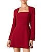 French Connection Whisper Square Neck Long Sleeve A-Line Mini Dress - Image 5