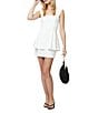 French Connection Whisper Square Neck Sleeveless Peplum Mini Dress, Color:Summer White - Image 1