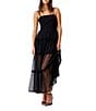Color:Blackout - Image 1 - Whisper Tulle Square Neck Sleeveless Maxi Dress