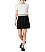 French Connection Wide Pinstripe Suiting A-Line Mini Skirt - Image 3