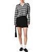 French Connection Yulia Knit Campus Stripe Contrast Collar Long Sleeve Pullover Top - Image 3