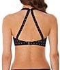 Color:Black - Image 3 - Jewel Cove Hi-Apex Dotted Print Plunge V-Neck Waterfall Edge Extended Bra Sizes Underwire Bikini Swim Top