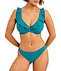 Freya Jewel Cove Hi-Apex Solid Plunge V-Neck Waterfall Edge Extended Bra Sizes Underwire Bikini Swim Top - Image 3