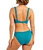 Freya Jewel Cove Hi-Apex Solid Plunge V-Neck Waterfall Edge Extended Bra Sizes Underwire Swim Top & Solid Hipster Swim Bottom - Image 2