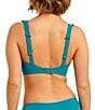 Freya Jewel Cove Hi-Apex Solid Plunge V-Neck Waterfall Edge Extended Bra Sizes Underwire Swim Top & Solid Hipster Swim Bottom - Image 5