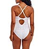Freya Nomad Nights Crochet Scoop Neck High Leg Underwire Extended Bra Size One Piece Swimsuit, Color:White - Image 3