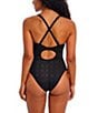 Color:Black - Image 3 - Nomad Nights Crochet Scoop Neck High Leg Underwire Extended Bra Size One Piece Swimsuit