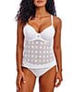 Freya Nomad Nights Crochet Solid Plunge Neck Tankini Swim Top & High Leg Hipster Swim Bottom - Image 1
