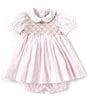 Color:Pink/White - Image 1 - Baby Girls 3-9 Months Floral Printed Smocked Dress