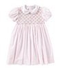 Color:Pink/White - Image 1 - Little Girls 2T-4T Floral Printed Smocked Dress