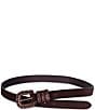 Color:Brown - Image 2 - 0.9#double; Suede Leather Stitching Detail Belt