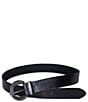 Frye 1.4#double; Genuine Leather Engraved Buckle Belt, Color:Black - Image 2